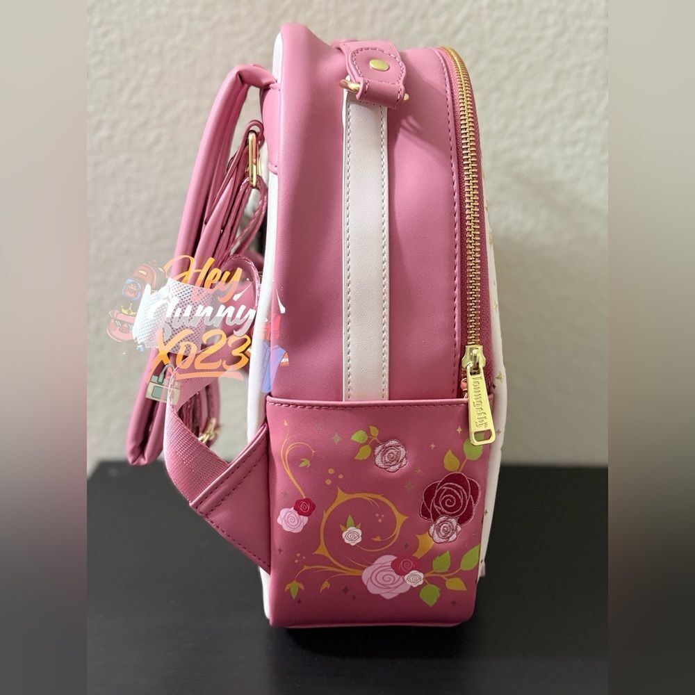 Loungefly Disney Sleeping Beauty Aurora Hinge Portrait Floral Mini Backpack - Picture 4 of 9